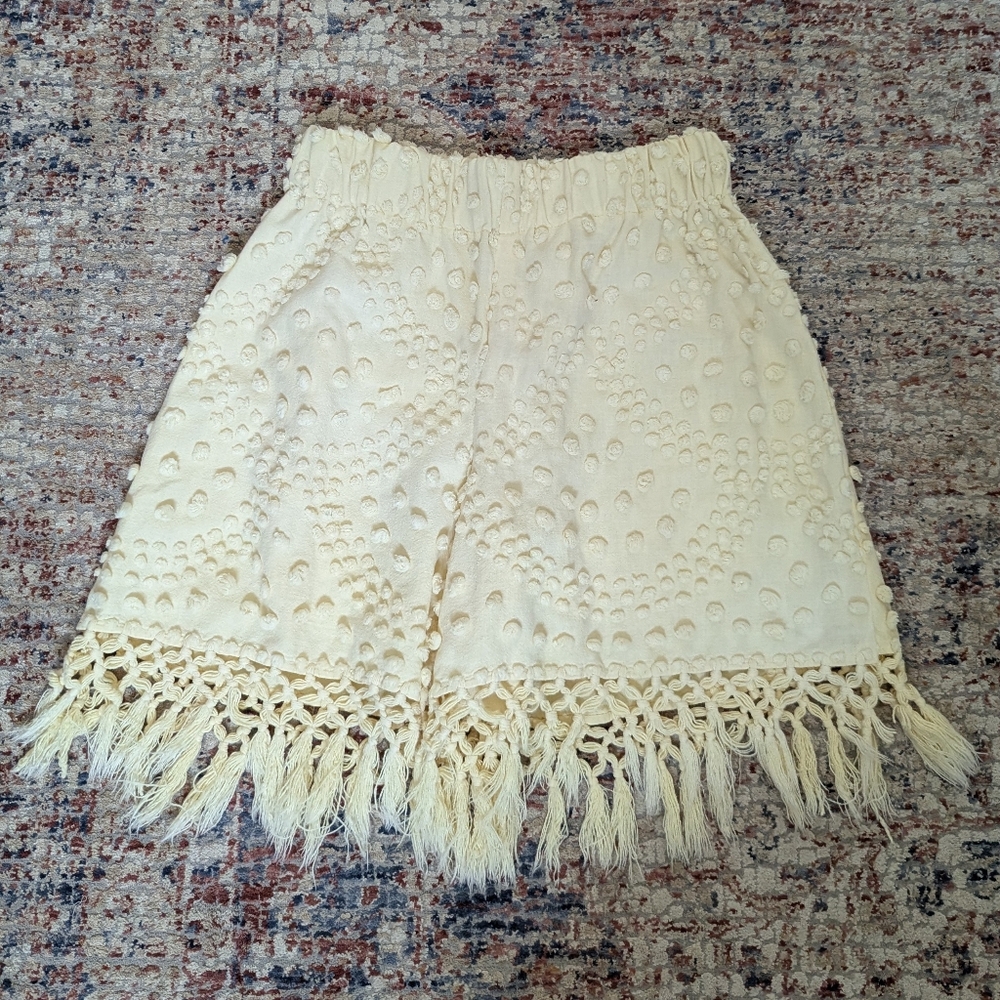 shorts made from an UPCYCLED CHENILLE BEDSPREAD S